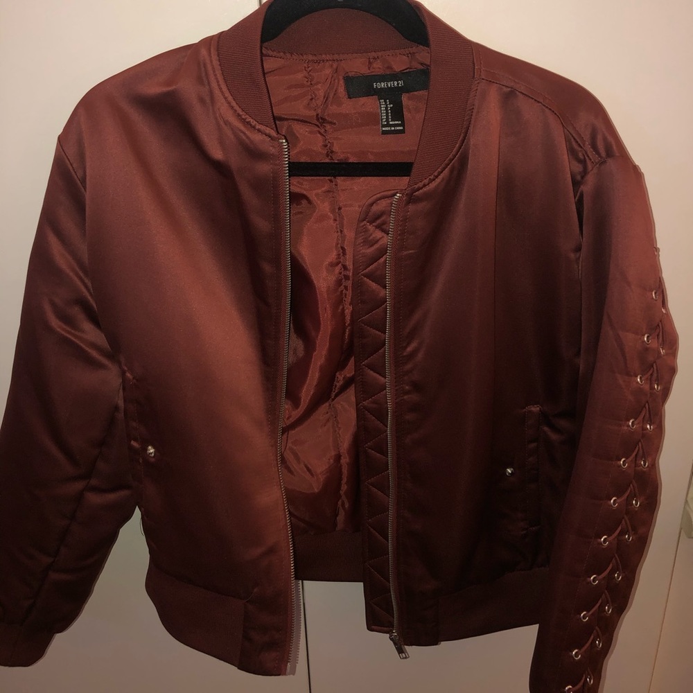 Burgundy Bomber Jacket